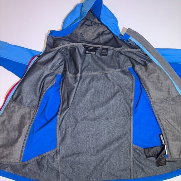Women’s Marmot Gore WindStopper Performance Shell Jacket Skiing Hooded Blue XS - Picture 9 of 13